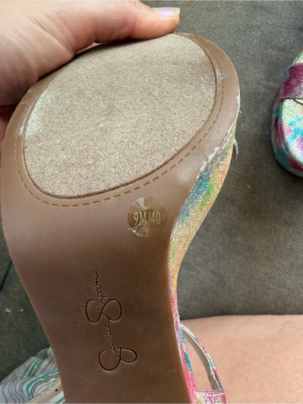 Platform Ankle-Strap Sandal in Multicolor rainbow glitter sparkleTie-Dye